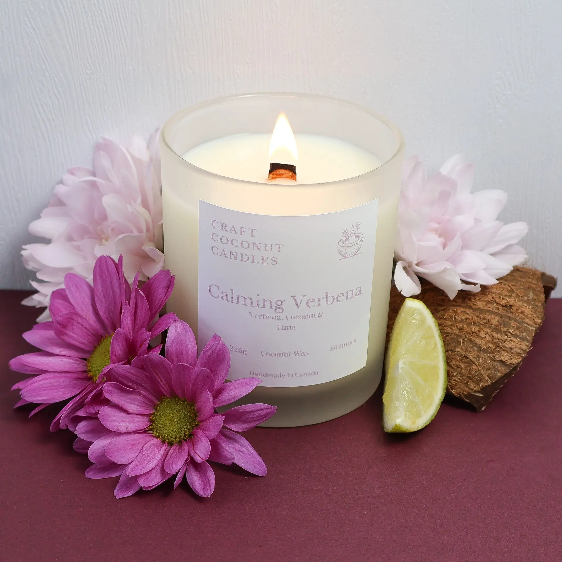 coconut verbena and lime candle